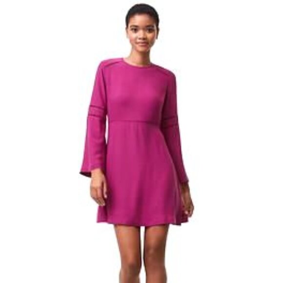 Cute LOFT Pink Midi Dress with pretty cutout details. - Picture 4 of 10